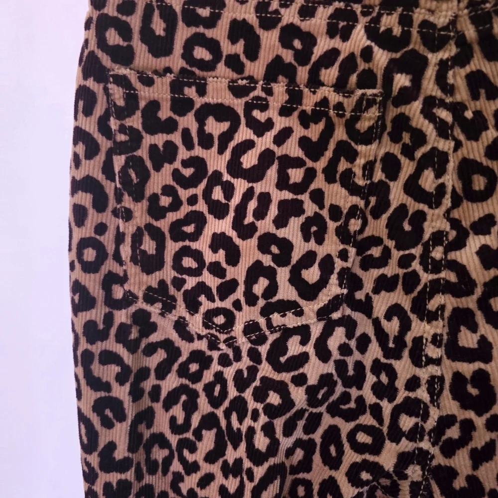 Ann Taylor Leopard Print Corduroy Skinny Pants Highest Rise NWT 2 Petite